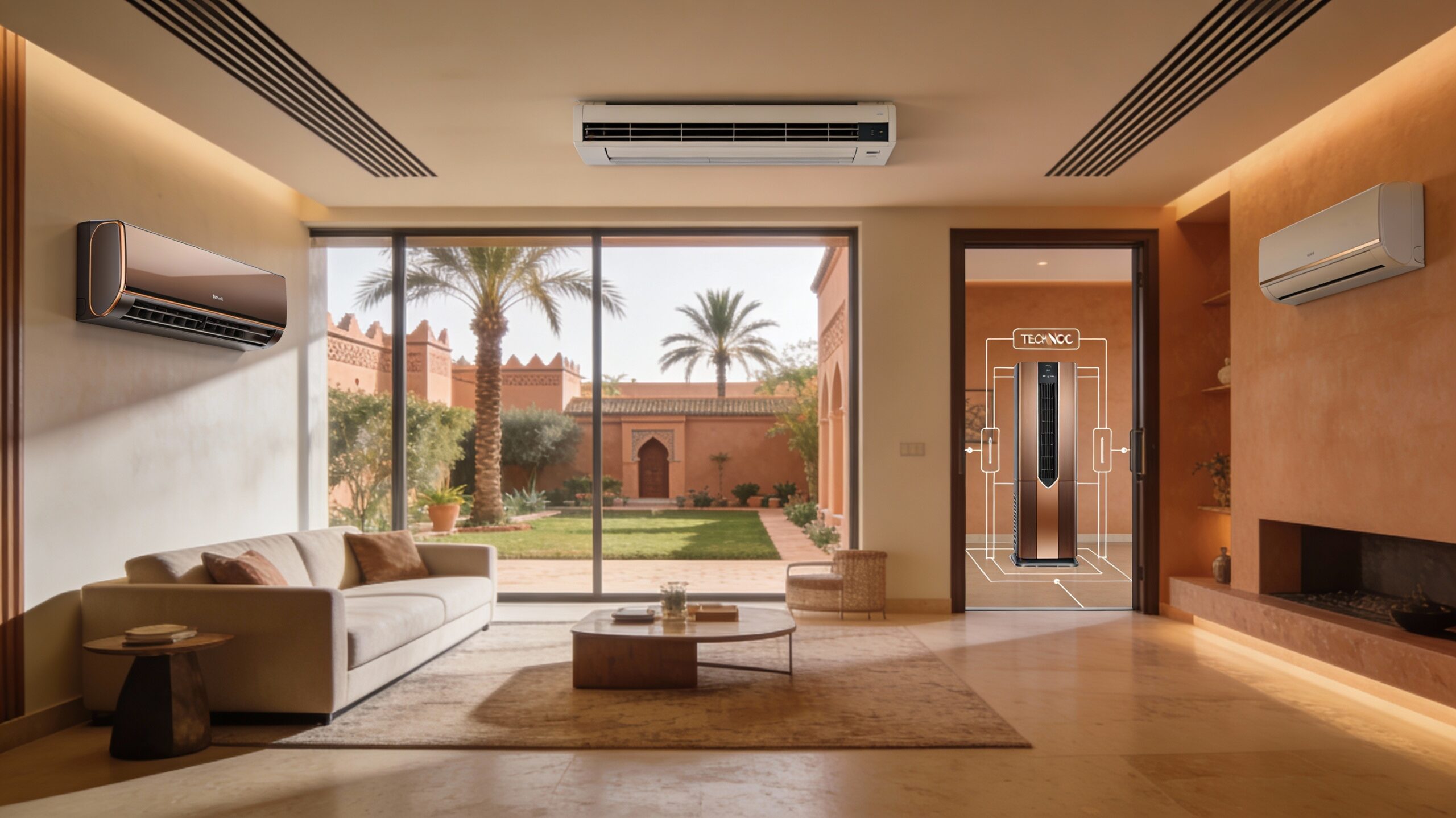 Climatisation gainable, split ou centralisée : quelle solution pour une villa à Marrakech ?